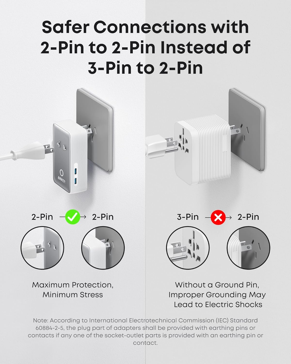 Anker MagGo Wireless Charging Station (Foldable 3-in-1) and Anker Nano Travel Adapter (5-in-1, 20W, 1-Pack)