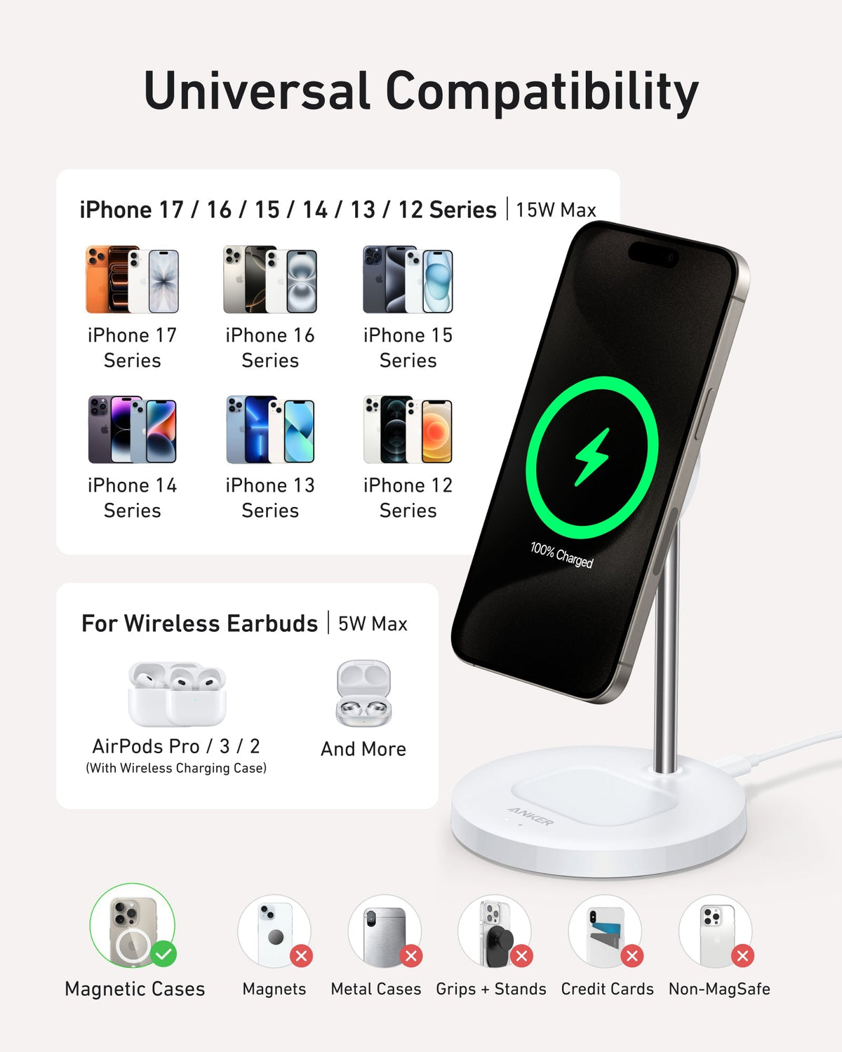 Anker MagGo Wireless Charger (2-in-1, Stand)