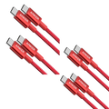 4-Pack New Nylon USB C to USB C Cable (3.3 ft 60W)