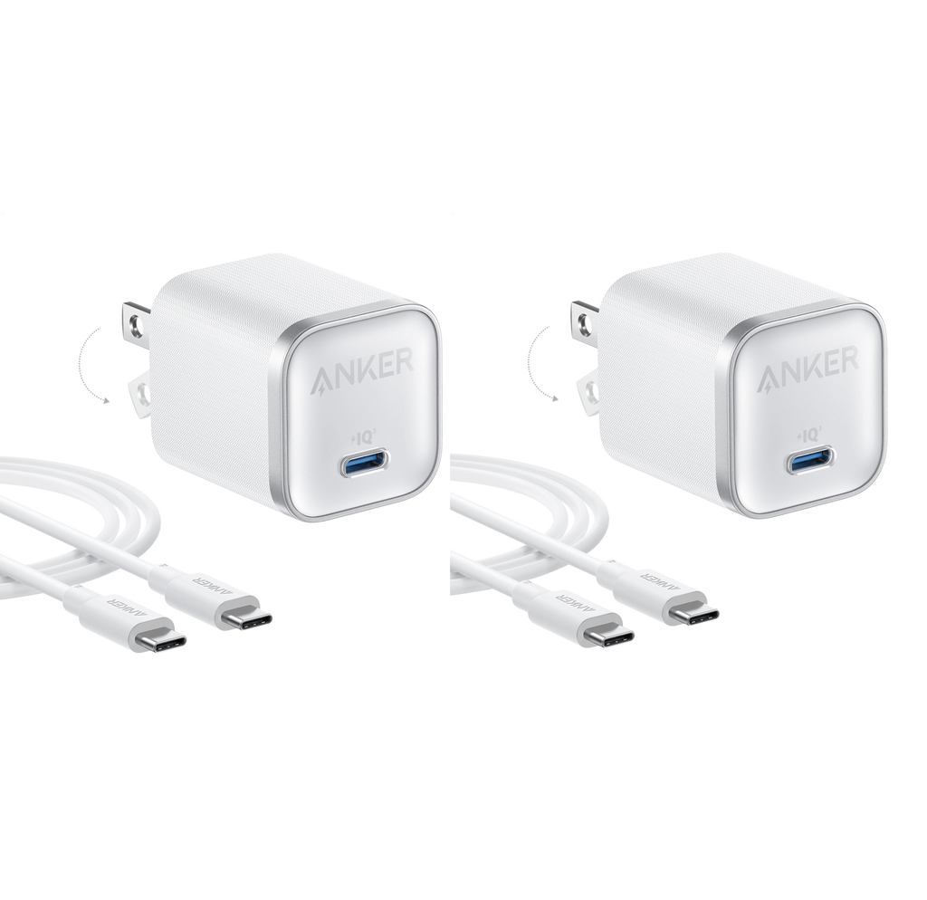 Anker Nano Charger (45W) with USB-C to USB-C Cable 2-Pack