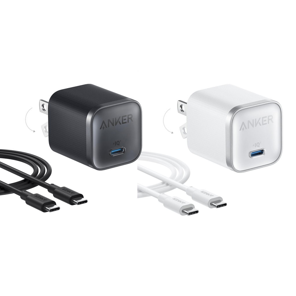 Anker Nano Charger (45W) with USB-C to USB-C Cable 2-Pack